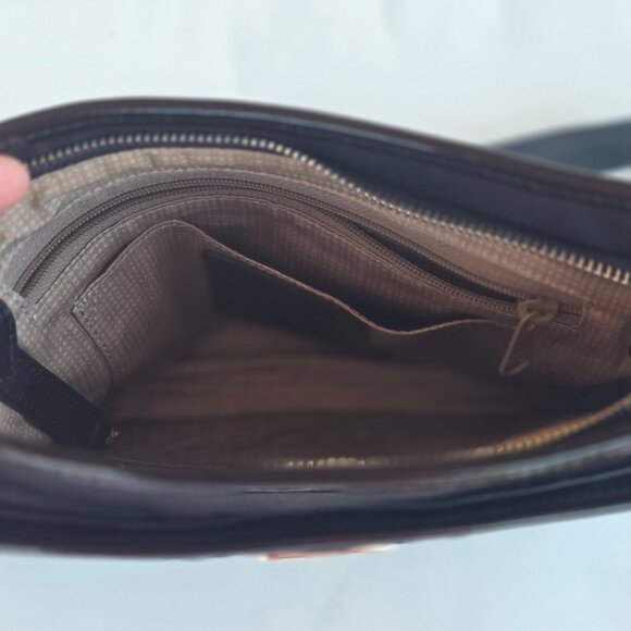 Brighton Twister Black Dual Zip Microfiber Purse Wallet Organizer Crossbody Bag - Picture 11 of 16